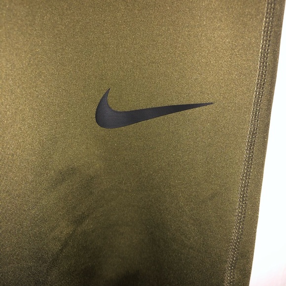 NIKE PRO khaki leggings size UK M - Picture 4 of 11